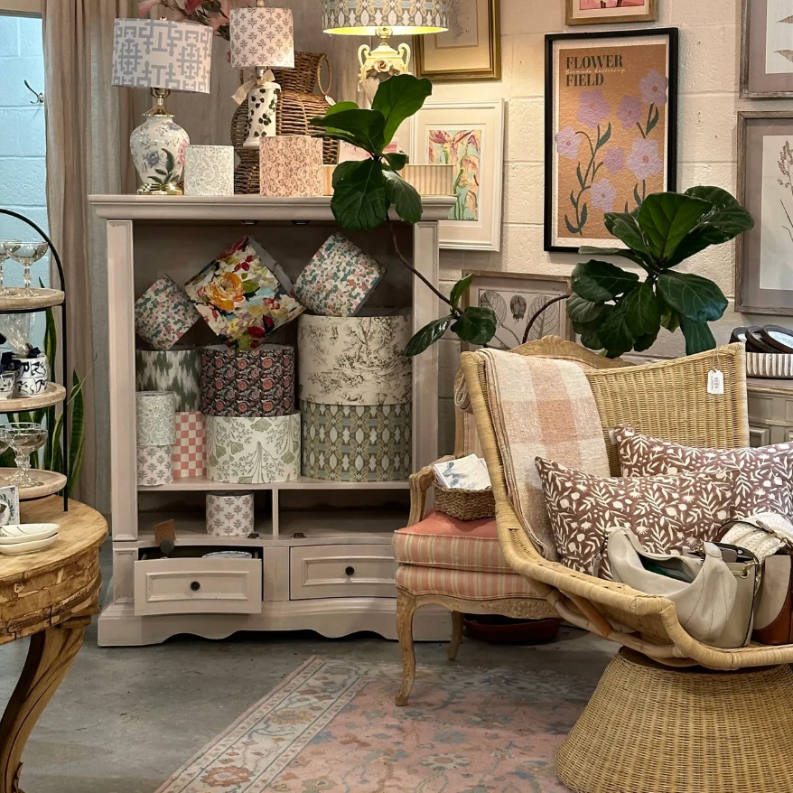 Boutique with custom lampshades