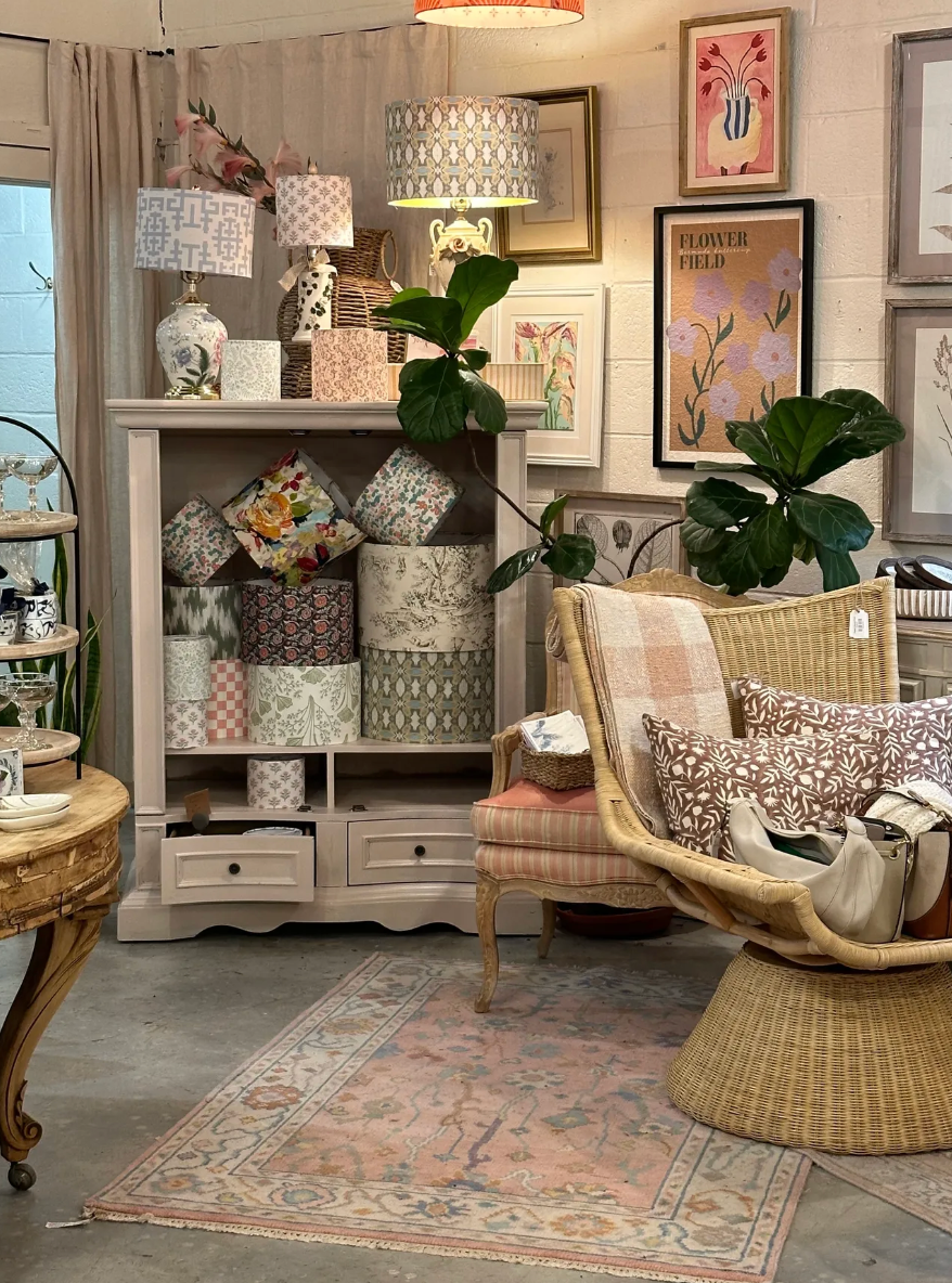 Boutique with custom lampshades